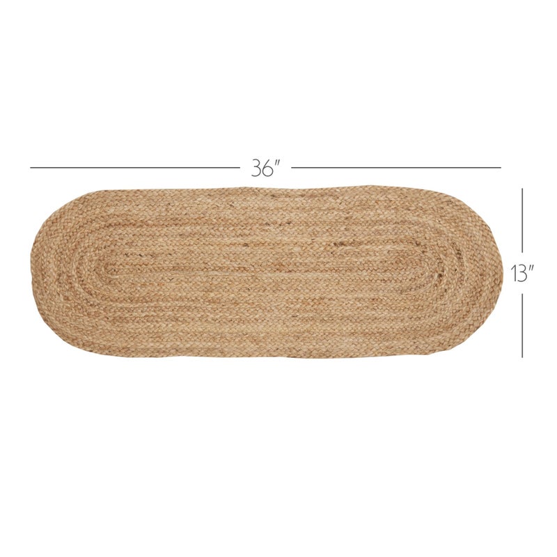 VHC Brands Coastal Farmhouse Jute Table Runner, Natural, 13x36 - Image 2